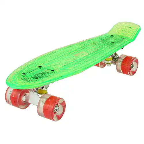 Skateboard WeSkate 55CM Mini Cruiser Kunstsoff Flashing mit LED