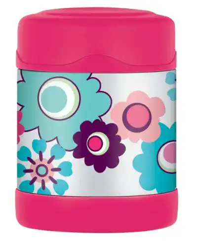 Thermobehälter Kinder Thermos, 290 ml Blumenmuster pink