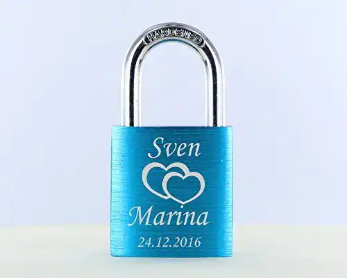 Liebesschloss VIP-LASER (M004) mit Deinem Namen, Datum