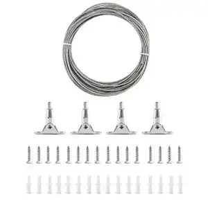 Seilspanngarnitur QWORK , 10 Meter 2mm PVC-Beschichtet