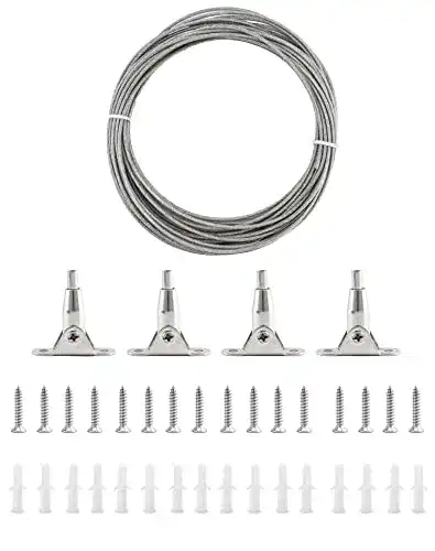 Seilspanngarnitur QWORK , 10 Meter 2mm PVC-Beschichtet
