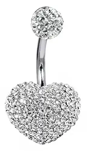 Piercing Bodytrend CZ Kristall-Herz, Bauchnabel, 3D, handgefertigt