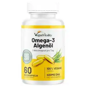 Algenöl-Kapseln Vegan Vitality Vegan Omega-3, 60 Kapseln