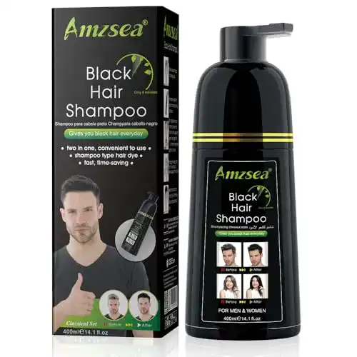 Haarfärbemittel für Männer AMZSEA Instant Black Hair Shampoo