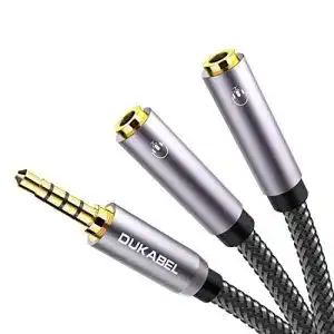 Kopfhörer-Splitter DuKabel Headset Splitter 30cm Nylon 3,5mm