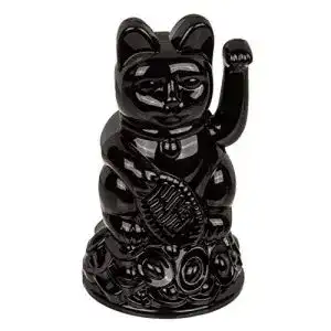 Winkekatze MIK Funshopping Maneki Neko, Rabenschwarz, 12cm