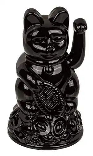 Winkekatze MIK Funshopping Maneki Neko, Rabenschwarz, 12cm