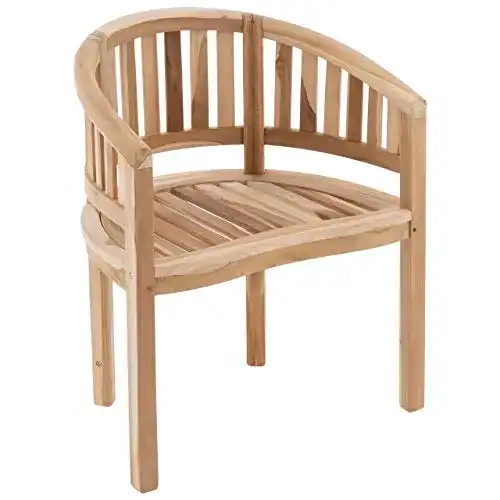 Gartenstuhl (Holz) Nexos DIVERO Bananenstuhl Teak Holz