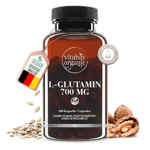 Glutamin-Kapseln vitabay L-Glutamin 700 mg, 180 vegane Kapseln