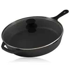 Pfanne mit Deckel BBQ-Toro Gusseisen Grillpfanne Ø 30 cm