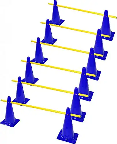 Hürden RHINOS sports Steckset 6er, 12 Blaue Kegel: 30cm