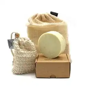 Ziegenmilchseife PAOS, Sisal Seifensäckchen + gratis Reisebeutel