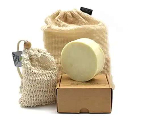 Ziegenmilchseife PAOS, Sisal Seifensäckchen + gratis Reisebeutel