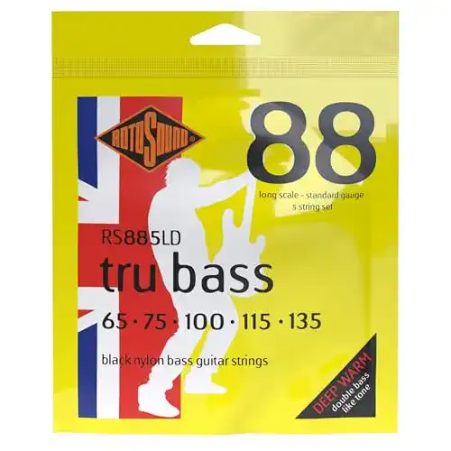 Flatwound-Bass-Saiten Rotosound Schwarze Nylonsaiten E-Bass
