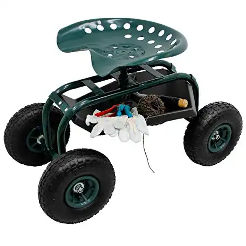 Fahrbarer Gartensitz ECD Germany Gartensitz, bis 135 kg