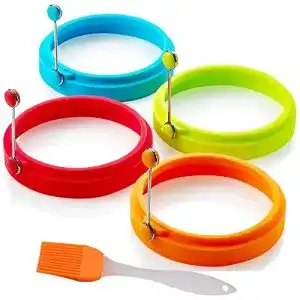 Spiegeleiform KJLM New Egg Ring, Silikon-Ei-Ringe Antihaft, 4pcs