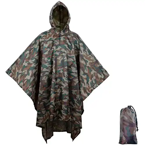 Regenponcho-Jagd BALIGO 3-in-1 Mehrzweck Regenponcho