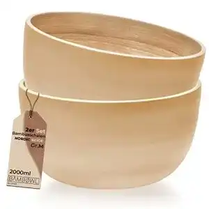 Holzschüssel LYKKA ® Bowl aus Bambus, Nordic Beige, 2X medium