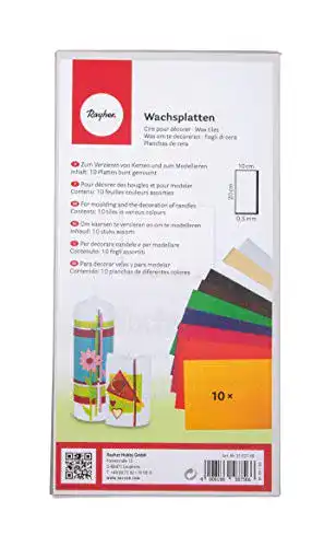 Wachsplatten Rayher 3102749 Verzierwachs, Set 10, je 20 x 10 cm