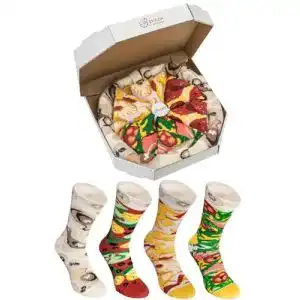 Lustige Socken Rainbow Socks – Damen Herren Pizza Socken Box Mix
