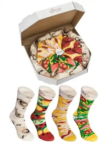 Lustige Socken Rainbow Socks – Damen Herren Pizza Socken Box Mix