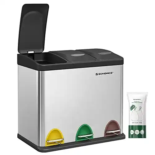 Geruchsdichter Mülleimer SONGMICS Mülleimer, 3 x 8 L