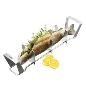 Fischbräter GEFU Fish Rack Fischhalter BBQ, Gas- und Kohlegrill