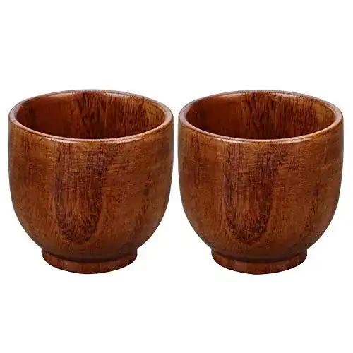Holzbecher QUHEEE Natürliche Hölzerne Tasse 2 Stück