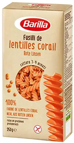 Spirelli Barilla Fusilli Rote Linsen, 10 x 250 g