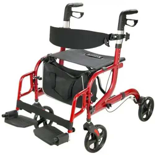 Rollator mit Fußstützen abc HOME | Rollator & Rollstuhl | 2in1
