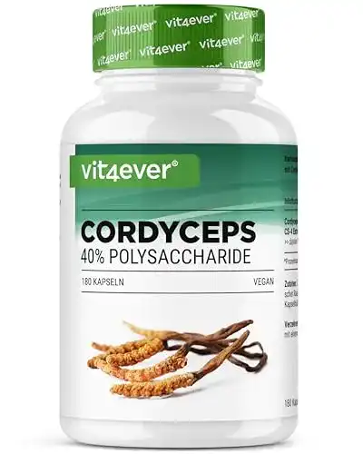 Cordyceps Vit4ever Pilz, 180 Kapseln, 650 mg echtem CS-4 Extrakt