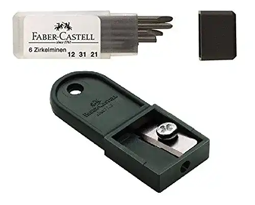 Zirkelminen Faber-Castell dose, Ersatzminen 6er Dose + Spitzer