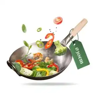 Wok Carbonstahl pasoli Wok traditionell handgehämmert 30 cm