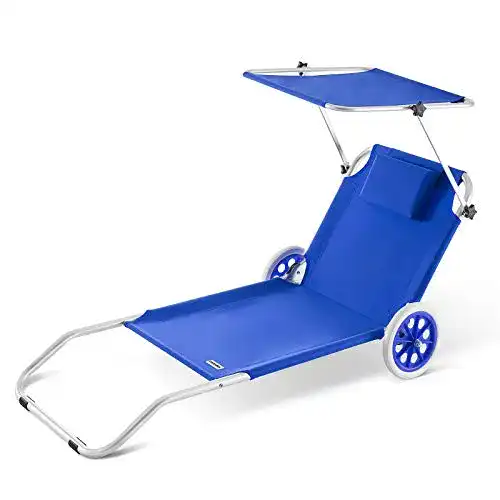Die beste Campingliege Casaria Strandliege klappbar mit Rollen 2026 Test Bestseller Campingliege Casaria Strandliege klappbar mit Rollen