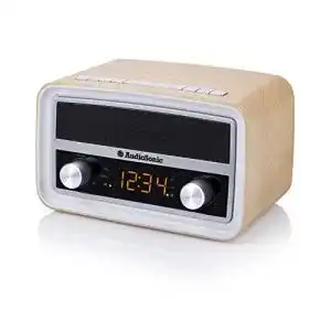 Radiowecker Holz AudioSonic Retro, AUX-in und USB-Anschlüsse