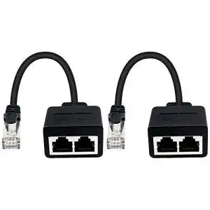 LAN-Splitter Duttek LAN Splitter, RJ45 LAN verteiler 1 auf 2, RJ45