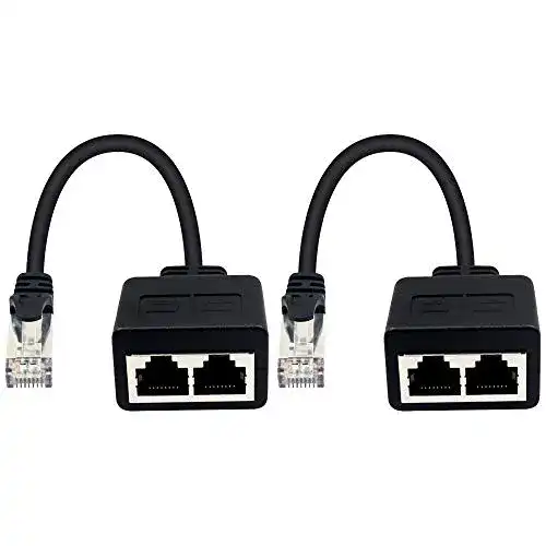 LAN-Splitter Duttek LAN Splitter, RJ45 LAN verteiler 1 auf 2, RJ45