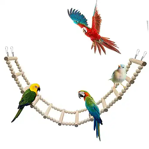 Vogelspielzeug Dnoifne Vogelleiter-Brückenspielzeug, hölzern