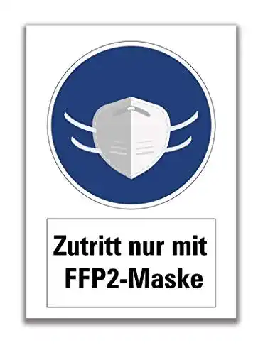 Maskenpflicht-Aufkleber FFP2 MBS-SIGNS Aufkleber Warnung 40×60