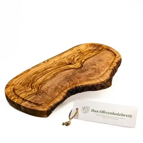 Schneidebrett (Olivenholz) das Olivenholzbrett, mit Saftrille