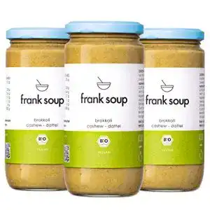 Vegane Suppe Frank Juice Bio Suppen, Brokkoli Suppe, 6x350ml