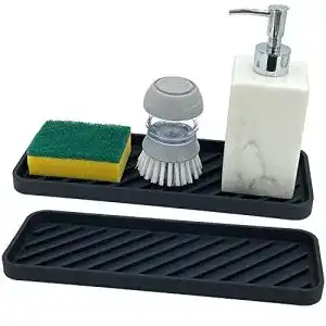 Spülbecken-Organizer Leadfun, Abtropfmatte, Schwarz, 2 Stück