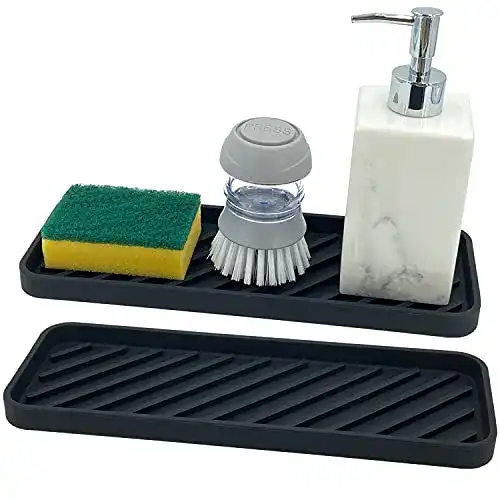 Spülbecken-Organizer Leadfun, Abtropfmatte, Schwarz, 2 Stück