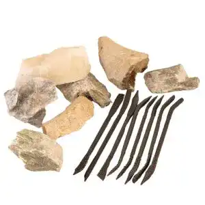 Speckstein artdee Set: 1,5 kg + 8 Feilen
