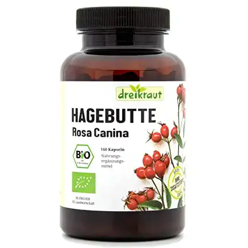 Hagebutten-Kapseln dreikraut Bio-, 160 Stück, ohne Zusätze