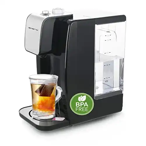 Heißwasserspender EMERIO WD-118981 schnurlos Schwarz, Silber