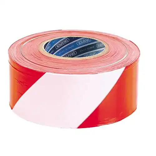 Absperrband Draper Hardware 66041 Rot-weißes , 72 mm x 500 m
