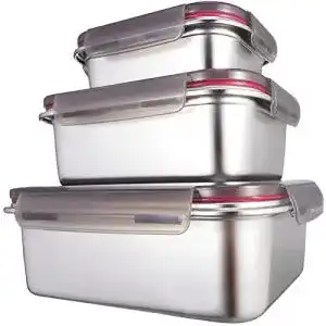 Edelstahl-Dosen GENICOOK Frischhaltedosen aus Edelstahl/Luchbox