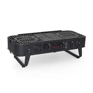 Tisch-Gasgrill 2 Brenner Meateor Faltbarer Gasgrill mit Tragetasche