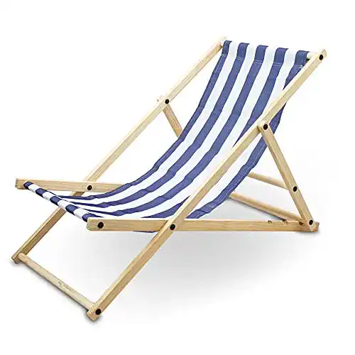 Strandstuhl BITUXX Liegestuhl Sonnenliege Gartenliege Holzliege